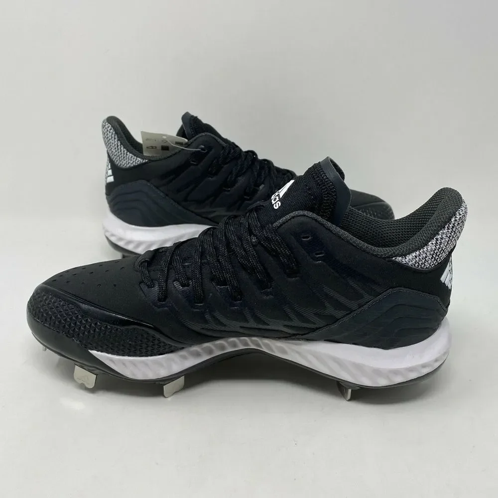 Adidas Icon Bounce Low Metal Softball Cleats Womens size 7.5 Black‎ white CG5189